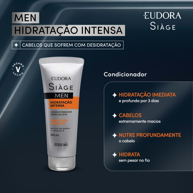 Condicionador Siàge Men Hidratação Intensa 200ml - Eudora