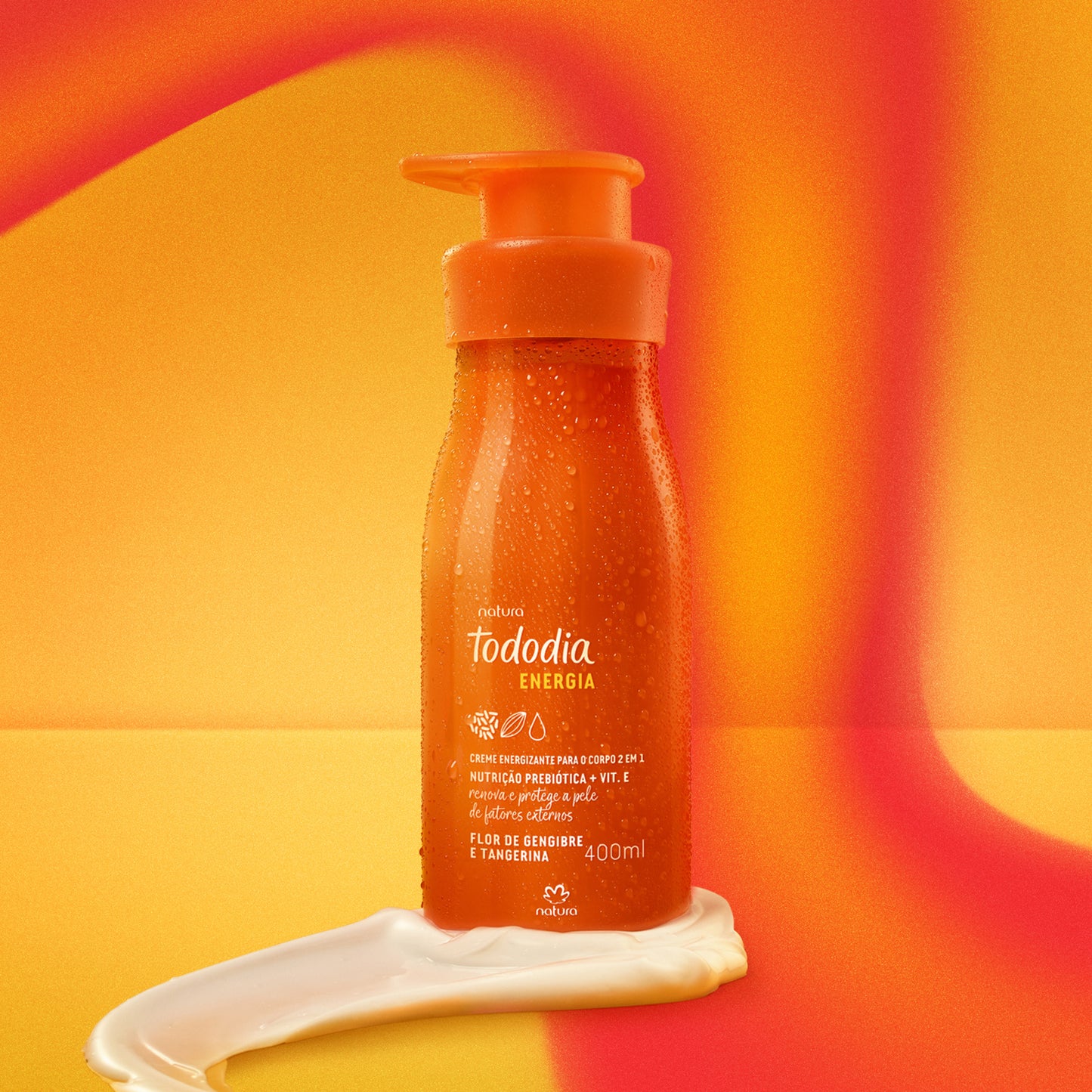 Creme Energizante Corporal 2 em 1 Tododia Energia Flor de Gengibre e Tangerina 400ml Natura