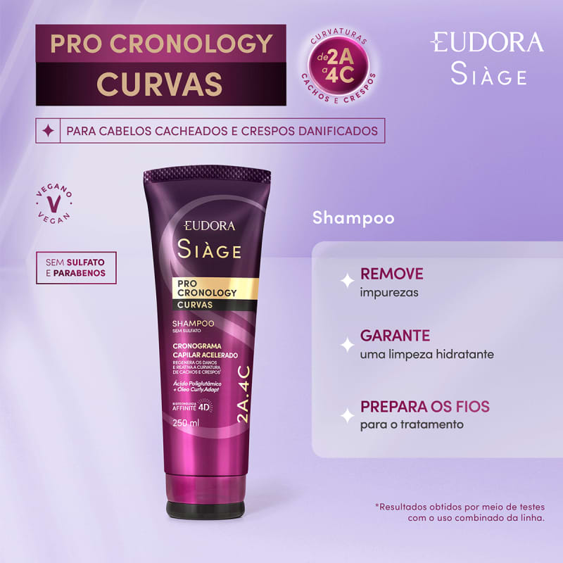 Shampoo Siàge Pro Cronology Curvas 250ml Eudora