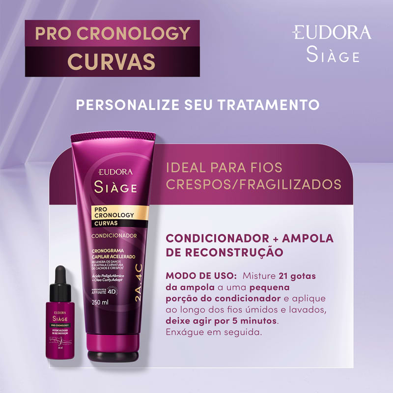 Condicionador Siàge Pro Cronology Curvas 250ml Eudora