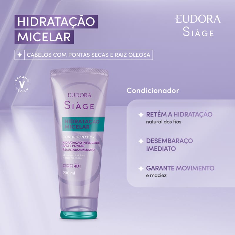 Combo Anti Oleosidade Micelar Siàge Shampoo+Condicionador+Mascara Capilar