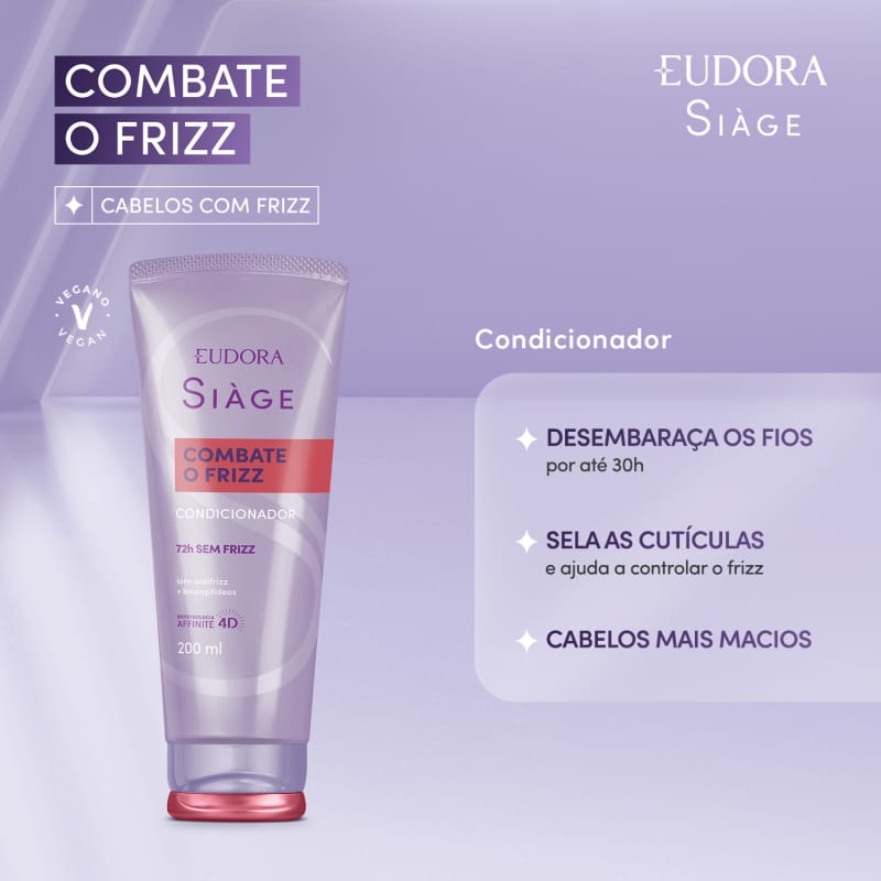 Condicionador Siage Combate o Frizz 200ml - Eudora