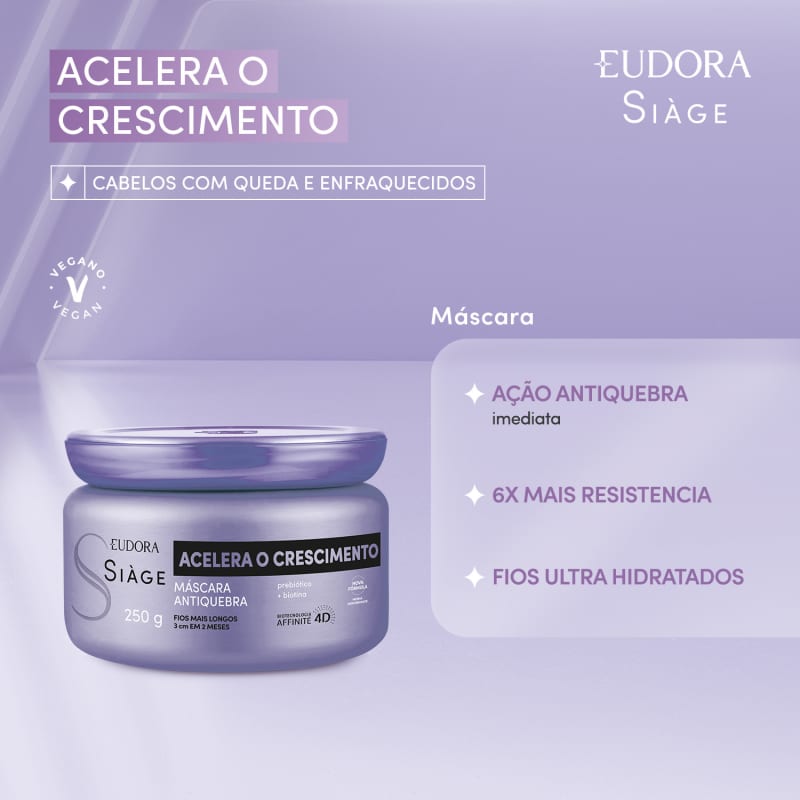 Máscara Capilar Siàge Acelera o Crescimento 250g
