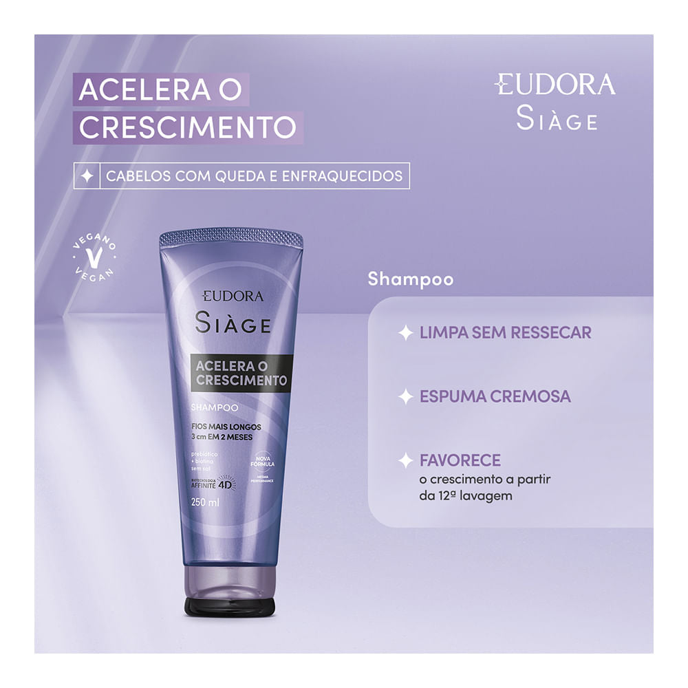 Combo Siàge Acelera o Crescimento: Shampoo 250ml + Condicionador 200ml