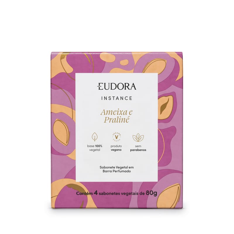 Sabonete Vegetal em Barra Perfumado Instance Ameixa e Praliné 4x80g - Eudora