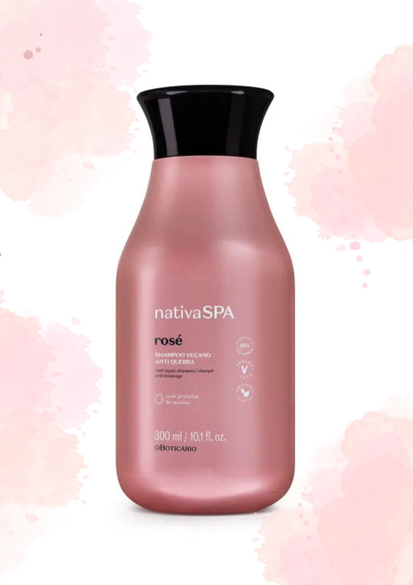 Shampoo Vegano Nativa Spa Rosé 300ml - o Boticário