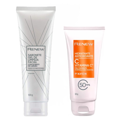 Kit Renew Vitamina C Hidratante Facial + Sabonete Gel de Limpeza 120g