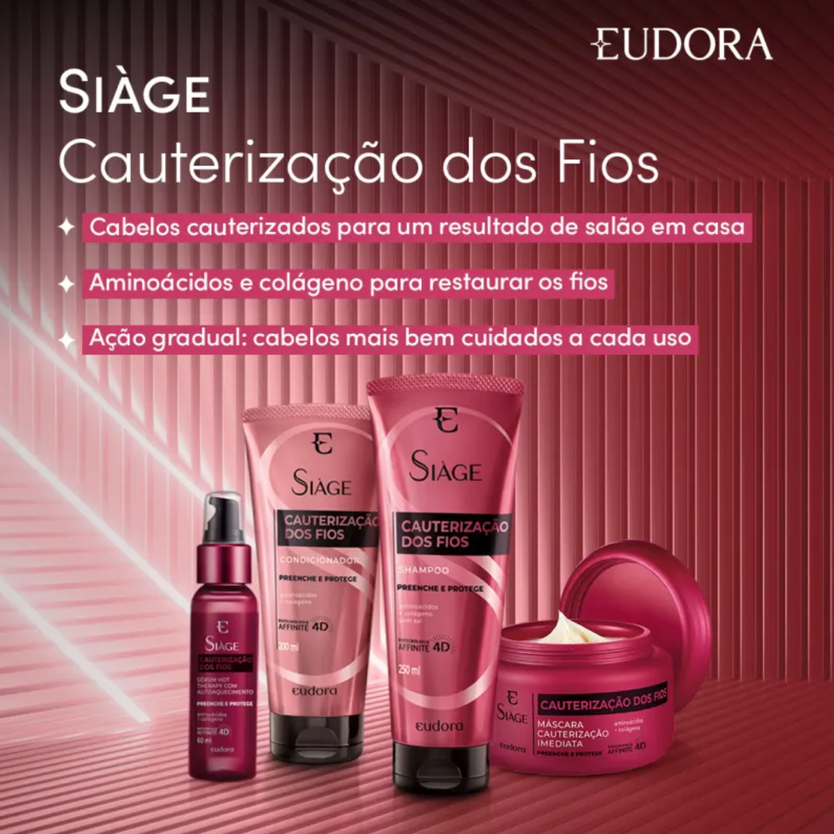 Combo Siàge Cauterização dos Fios Shampoo (250ml)+ Condicionador (200ml) - Eudora