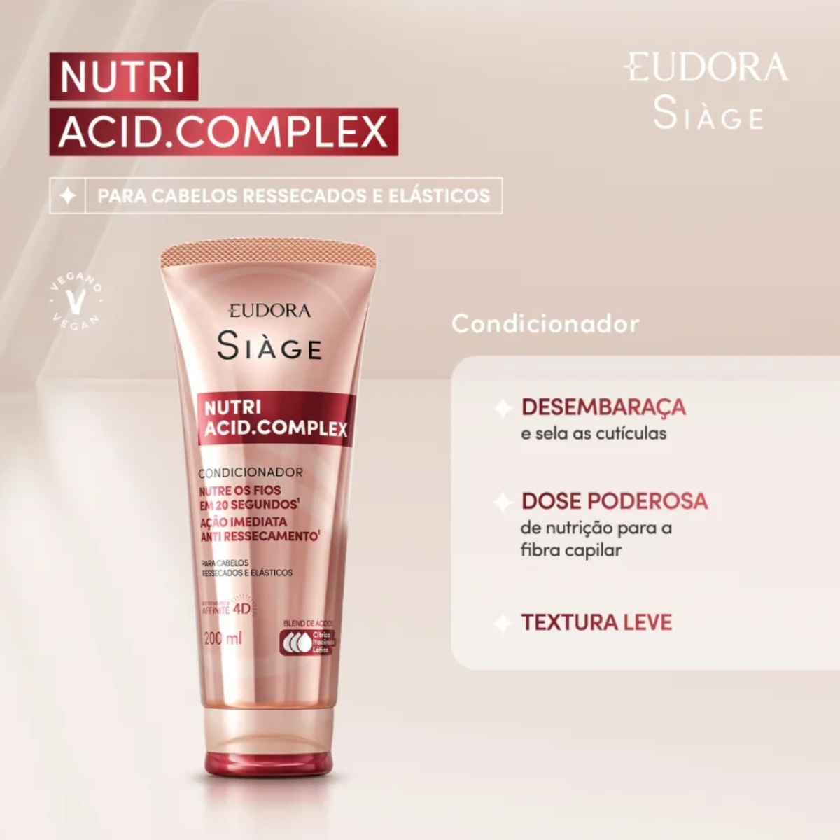 Condicionador Siàge Nutri Acid.Complex 200ml - Eudora