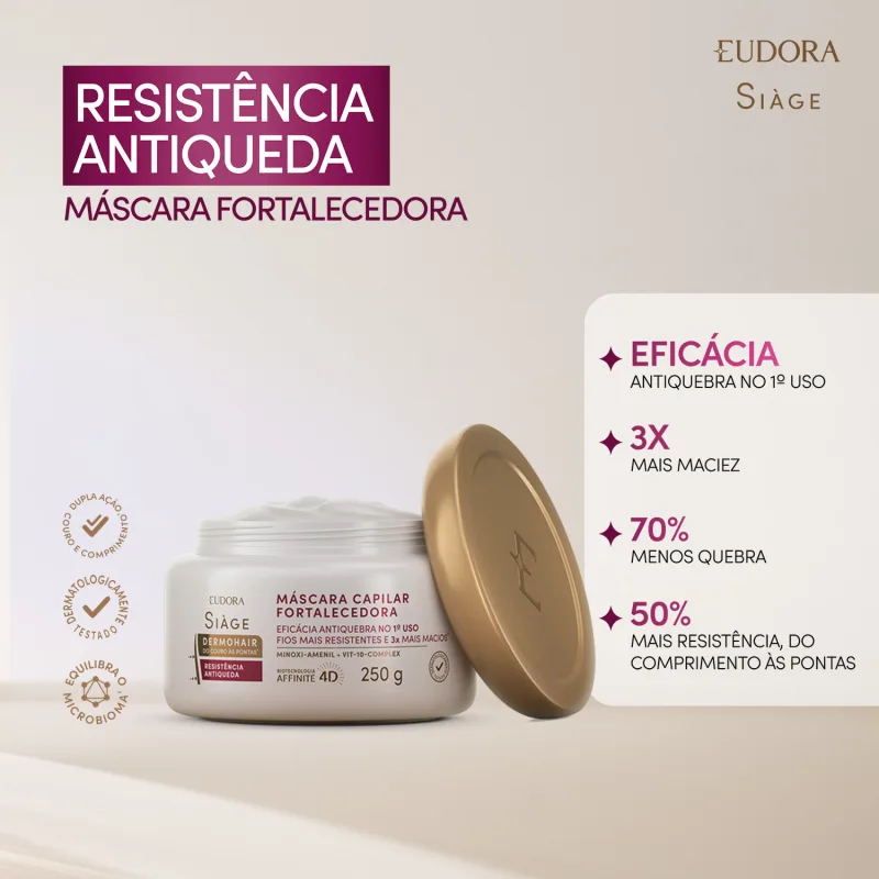 Dermo Hair Máscara Capilar Resistência Antiqueda Siage 250g