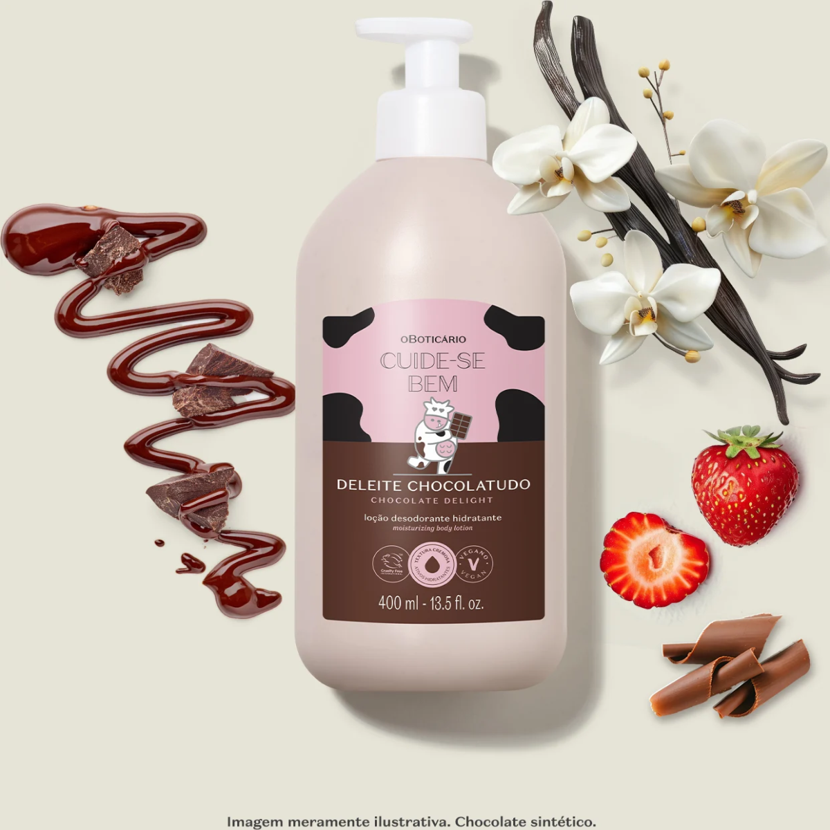 Loção Hidratante Desodorante Corporal Cuide-se Bem Deleite Chocolatudo 400ml