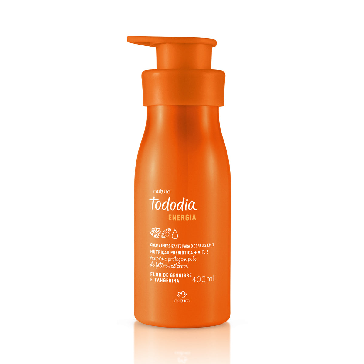 Creme Energizante Corporal 2 em 1 Tododia Energia Flor de Gengibre e Tangerina 400ml Natura