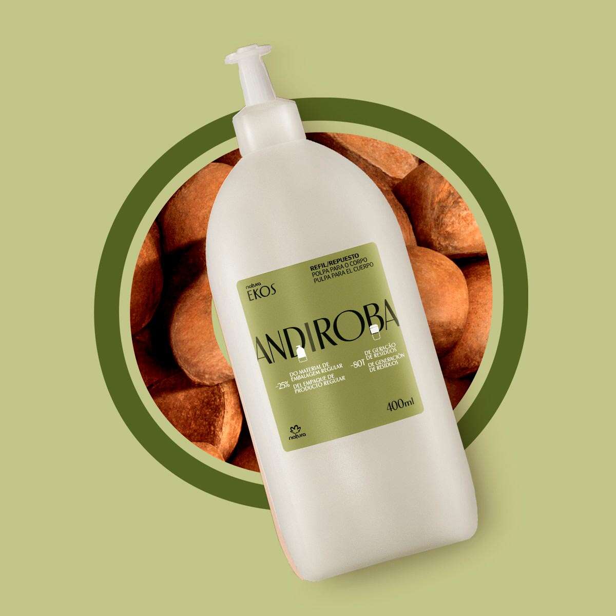 Refil Polpa Desodorante Hidratante Para o Corpo Andiroba Ekos 400ml - Natura