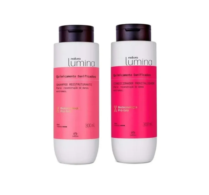 KIt Lumina Quimicamente Danificados Shampoo + Condicionaodor 300ml - Natura