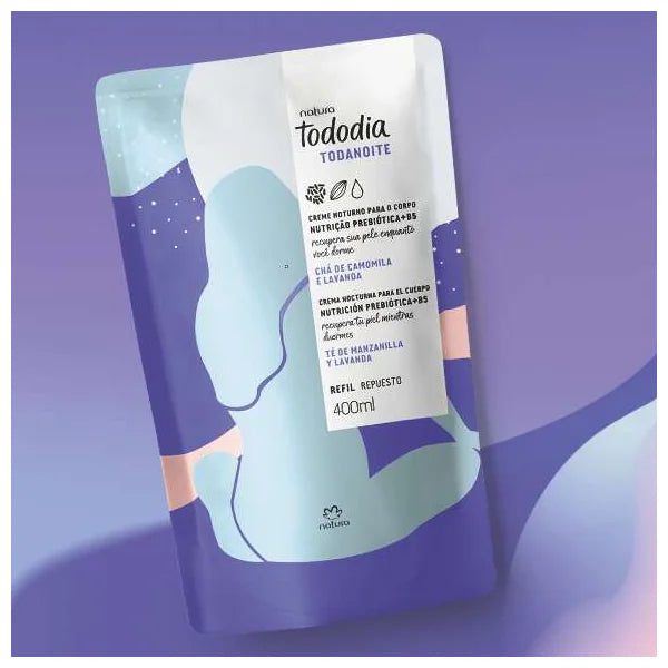 Refil Creme Noturno Para o Corpo Tododia Todanoite Chá de Camomila e Lavanda 400ml