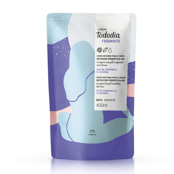 Refil Creme Noturno Para o Corpo Tododia Todanoite Chá de Camomila e Lavanda 400ml