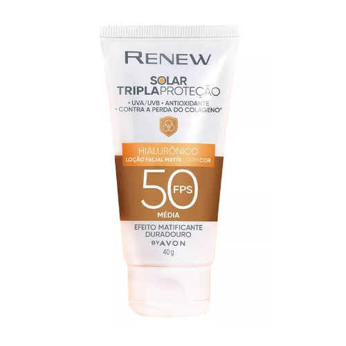Protetor Solar Facial Renew Solar com Cor FPS50