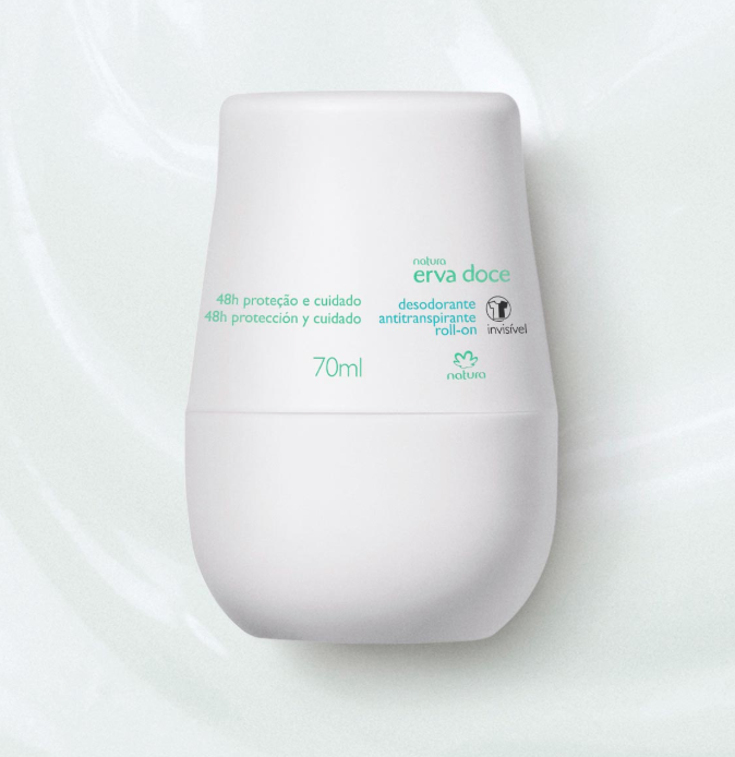 Desodorante Antitranspirante Roll-On Erva Doce 70ml - Natura
