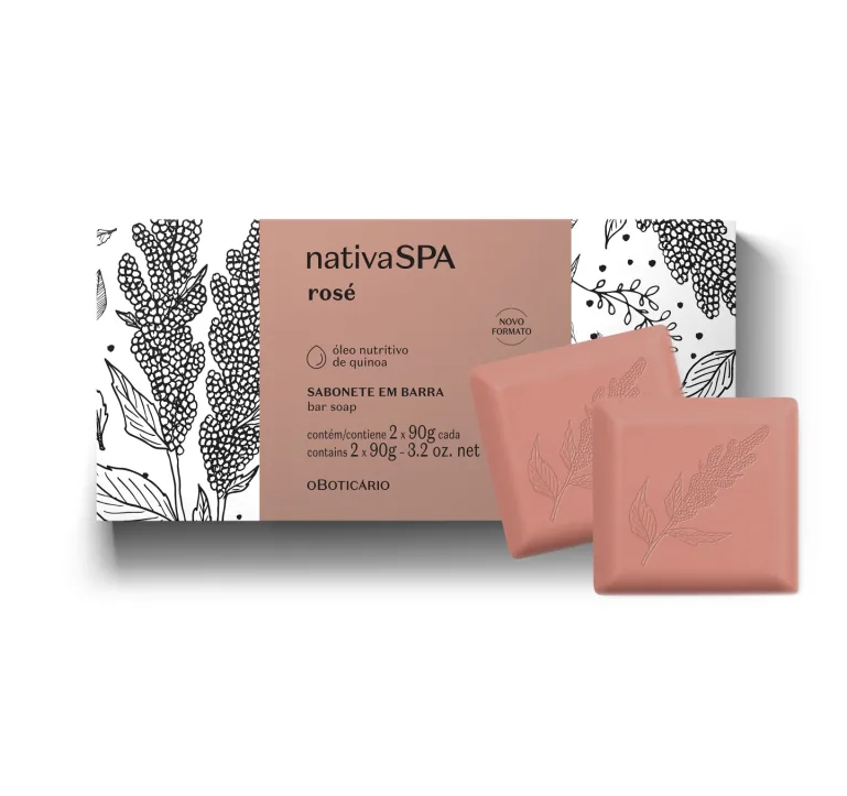 Sabonete em Barra Nativa SPA Rosé 2 unidades de 90g - oBoticário