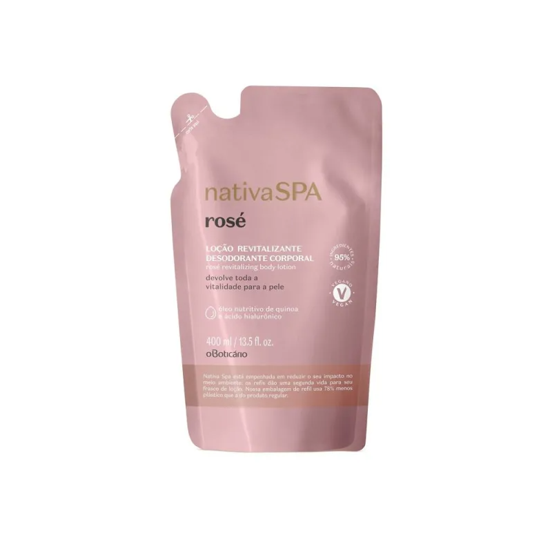 Refil Loção Hidratante Revitalizante Corporal Nativa Spa Rosé 400ml - O Boticário