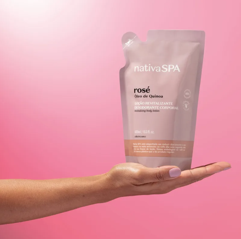 Refil Loção Hidratante Revitalizante Corporal Nativa Spa Rosé 400ml - O Boticário