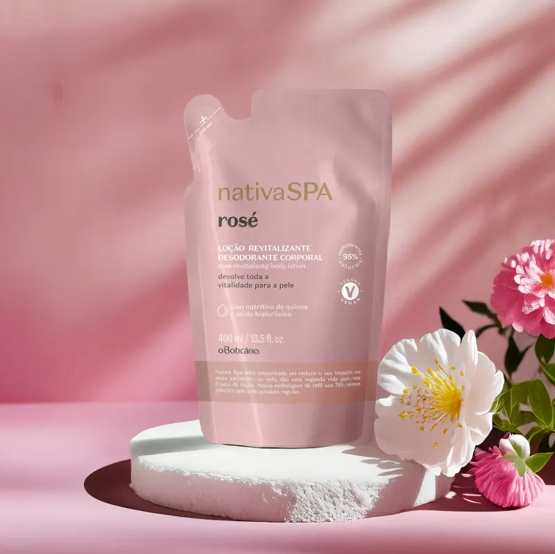 Refil Loção Hidratante Revitalizante Corporal Nativa Spa Rosé 400ml - O Boticário