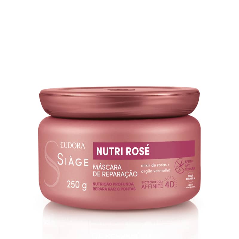 Combo Nutri Rosé Siàge: Shampoo 250ml + Condicionador 200ml + Máscara Capilar 250g