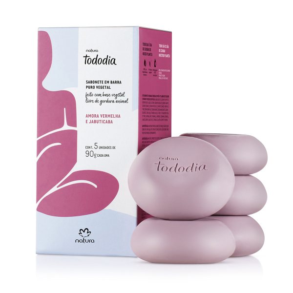Sabonete em Barra Puro Vegetal Tododia (5 unidades) - Natura