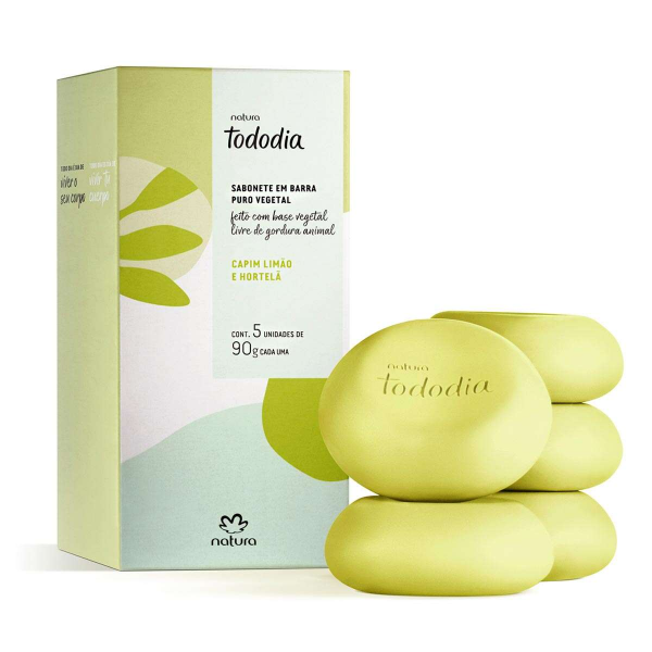 Sabonete em Barra Puro Vegetal Tododia (5 unidades) - Natura