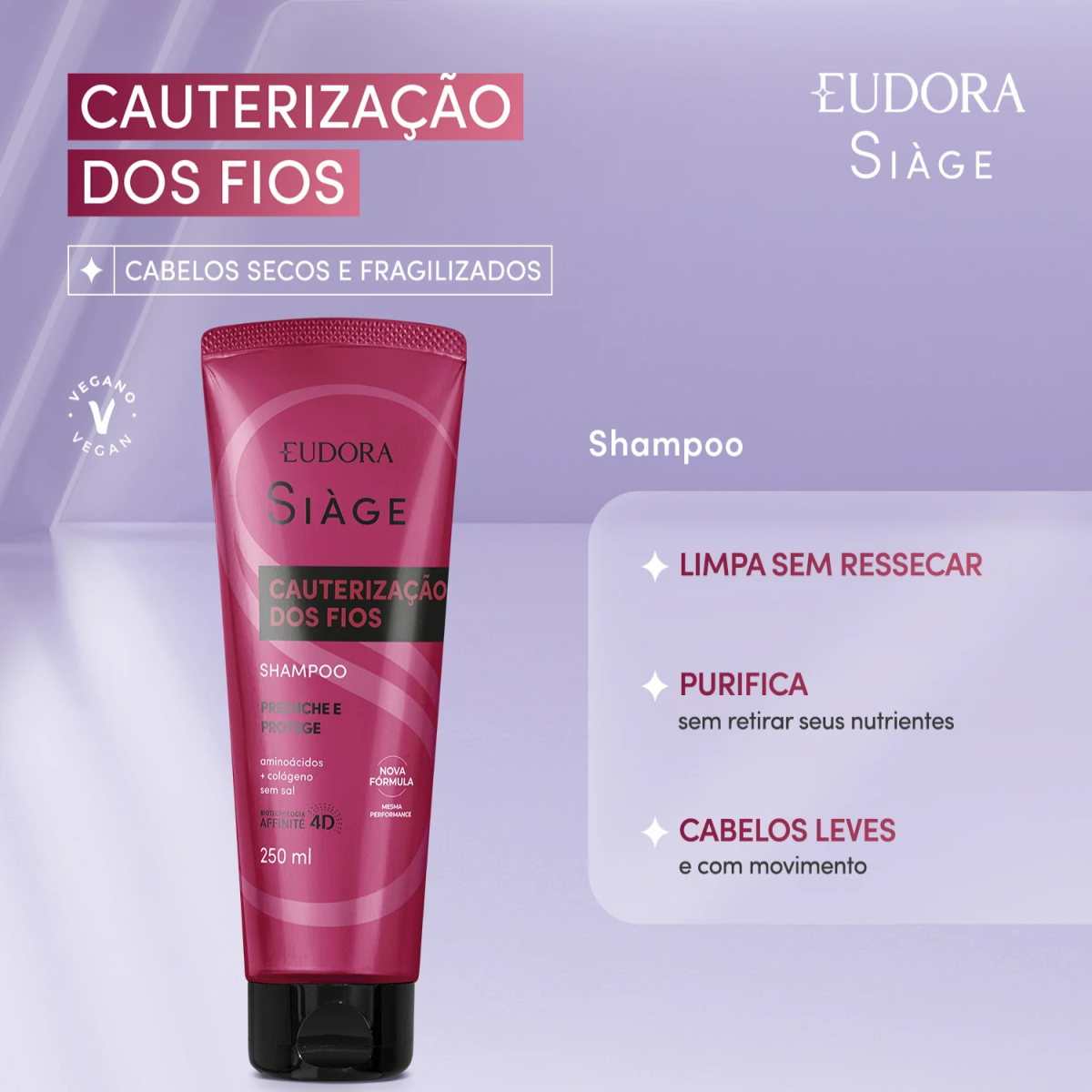 Combo Siàge Cauterização dos Fios Shampoo (250ml)+ Condicionador (200ml) - Eudora