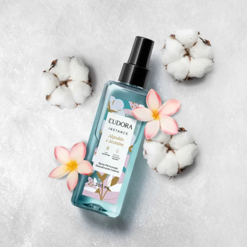 Instance Spray Perfumado Desodorante Colônia Algodão e Jasmim 200ml - Eudora