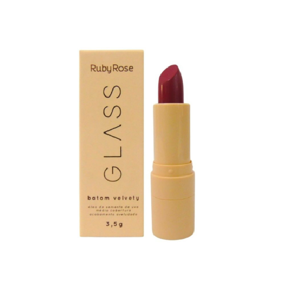 Batom Liquido Velvety Glass 3,5g - Rubyrose