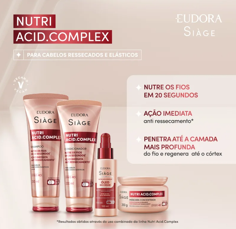 Combo Siàge Nutri Acid.Complex: Shampoo 250ml + Condicionador - 200ml