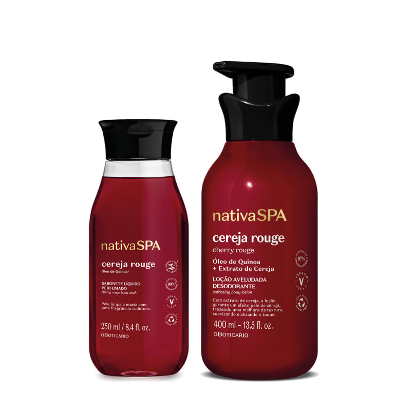 Presente Nativa Spa Cereja Rouge Loção Corporal 400ml + Sabonete Líquido 250ml