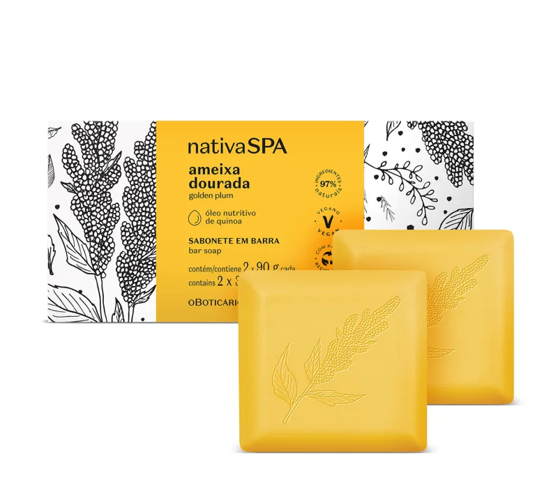 Sabonete em Barra Nativa Spa Ameixa Dourada (2 unidades) 90g - oBoticário (Cópia)