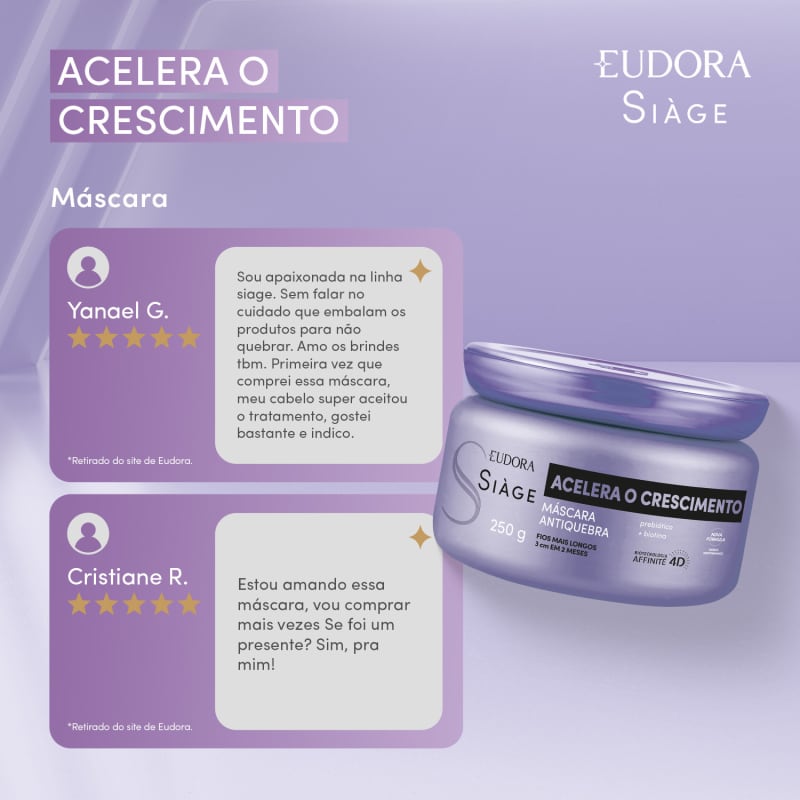 Máscara Capilar Siàge Acelera o Crescimento 250g