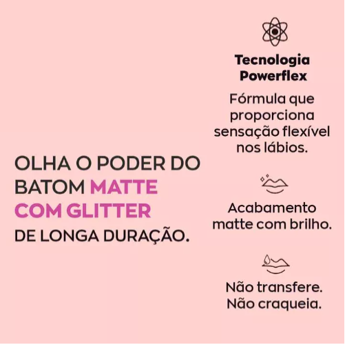 Power Stay Batom Líquido Matte Glitter Effect 16h Avon