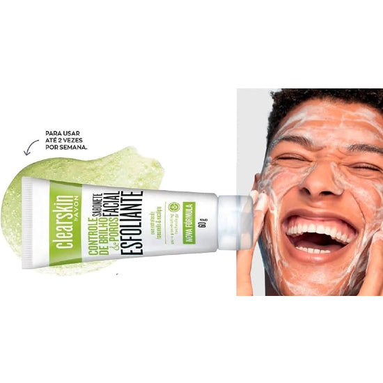 Sabonete Facial Esfoliante Controle de Brilho Poros Clearskin Avon 50g