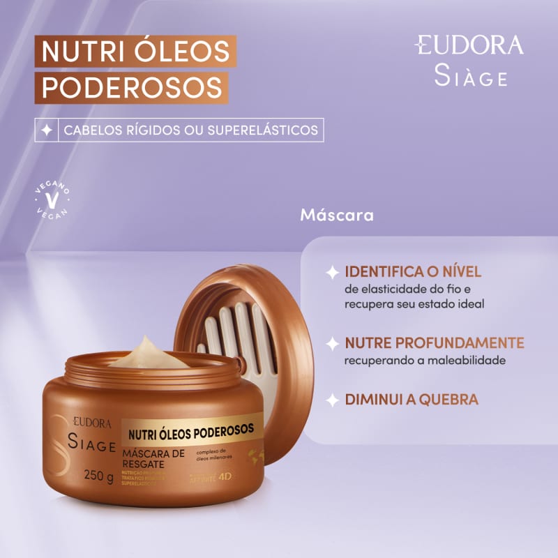 Máscara Capilar Siàge Nutri Óleos Poderosos 250g - Eudora