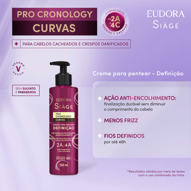Creme para Pentear Definição Siàge Pro Cronology Curvas 300ml Eudora