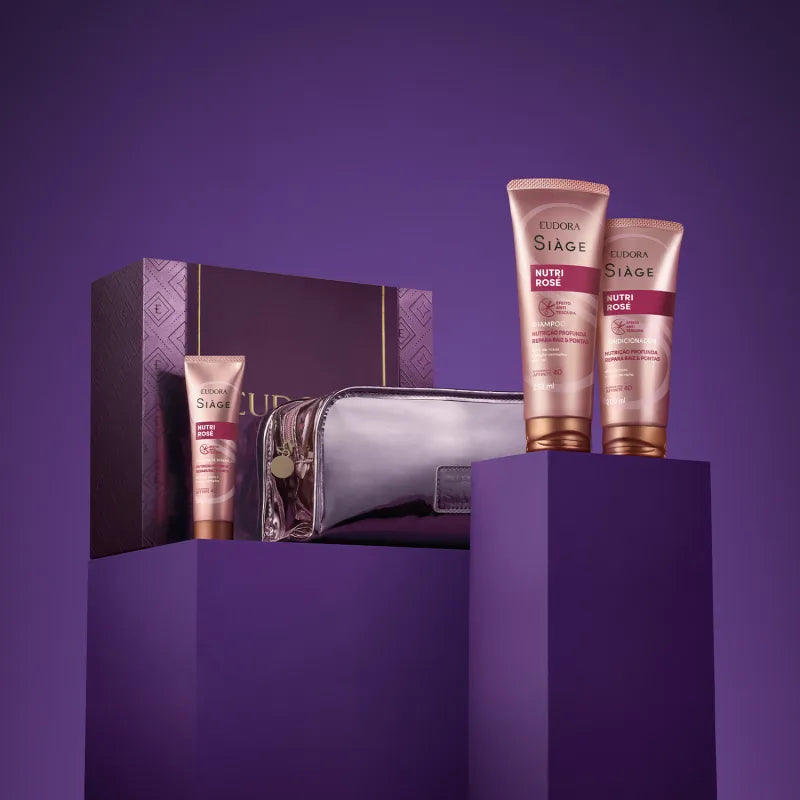 Kit Presente Siàge Nutri Rose com Nécessaire - Eudora