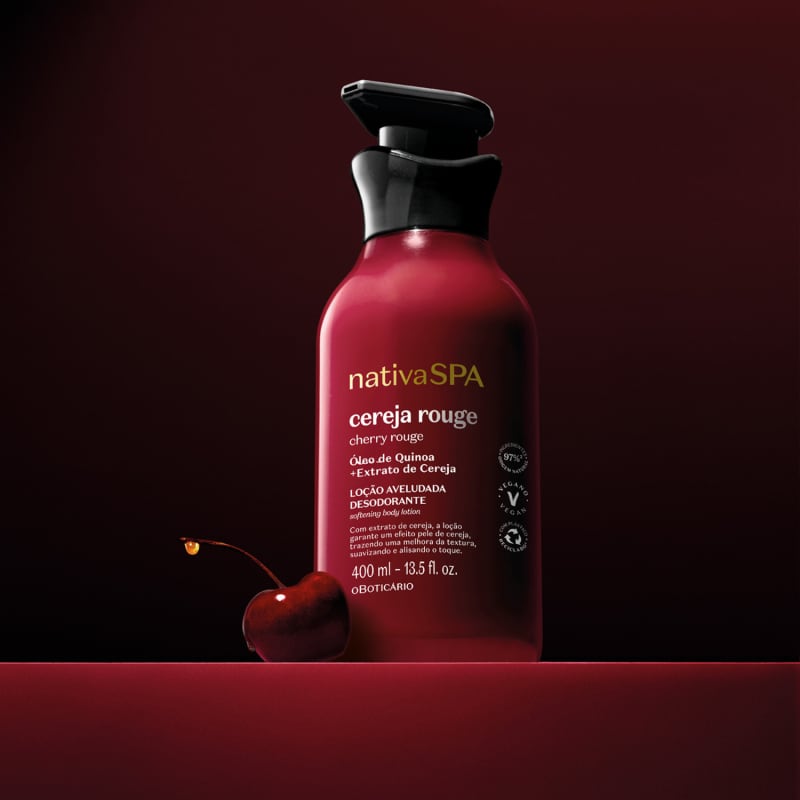 Loção Hidratante Corporal Aveludada Nativa Spa Cereja Rouge 400ml - o Boticário