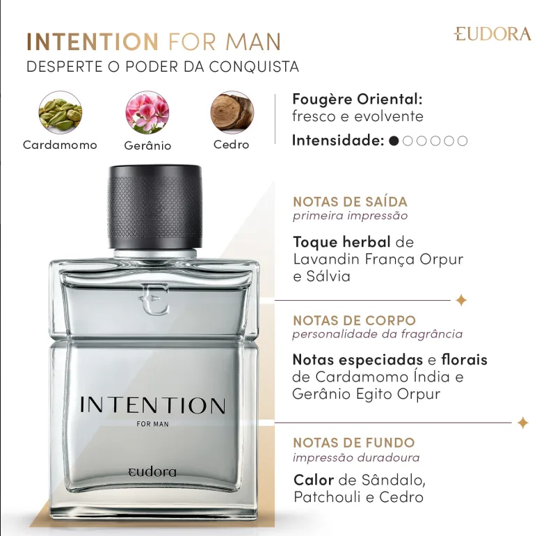 Colônia Desodorante Intention For Man 100ml - Eudora