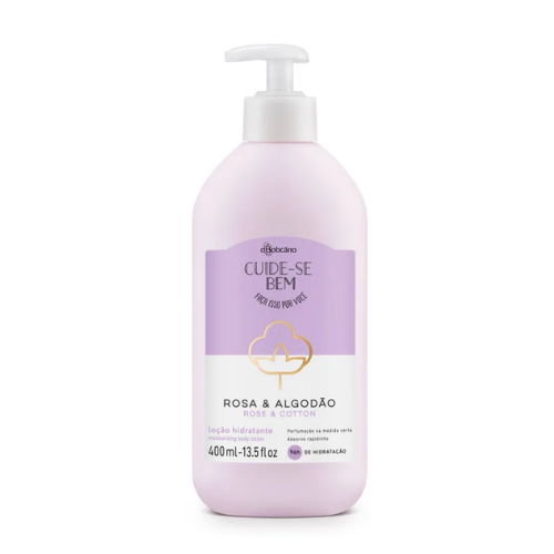 Loção Hidratante Desodorante Corporal Cuide-se Bem Rosa e Algodão 400ml