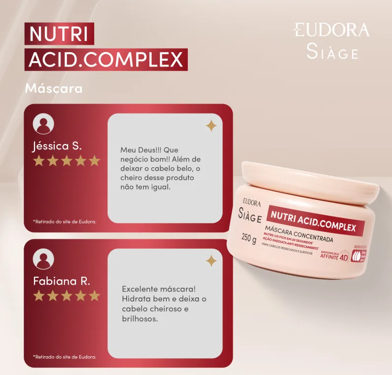 Mascara Capilar Concentrada Nutri Acid. Complex 250g - Eudora