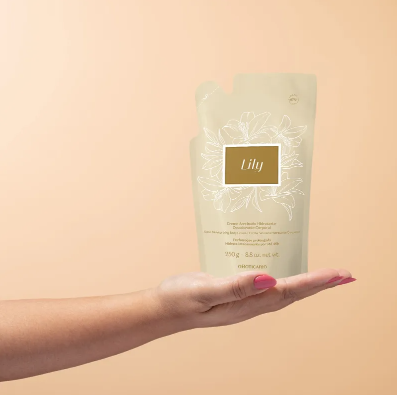 Refil Creme Acetinado Hidratante Desodorante Corporal Lily 250g - O Boticário