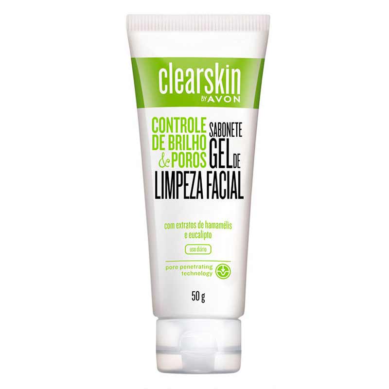 Sabonete Gel De Limpeza Facial Controle de Brilho Poros Clearskin 50g - Avon