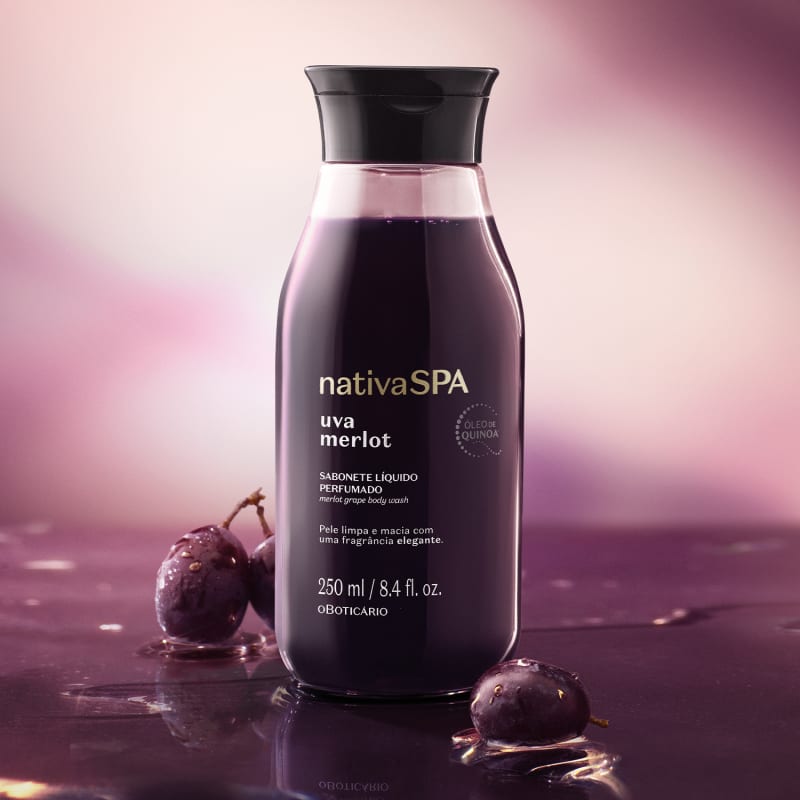 Sabonete Líquido Perfumado Nativa Spa Uva Merlot 250ml - o Boticário