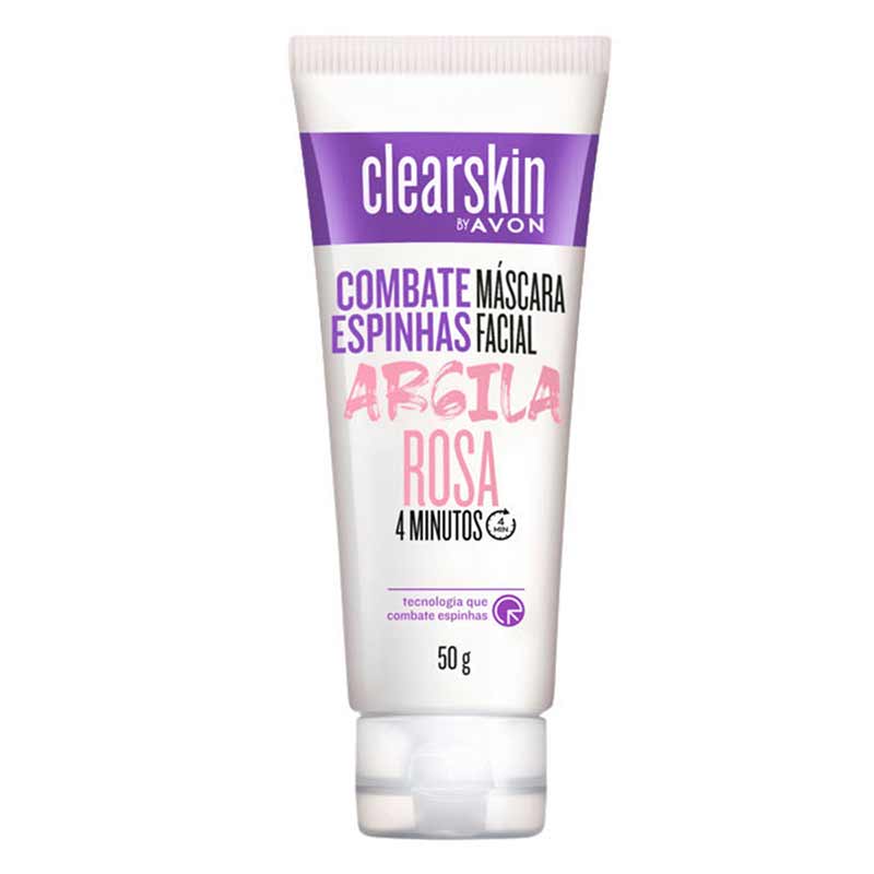 Máscara Facial Argila Rosa Clearskin Avon 50g