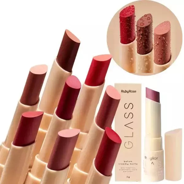 Batom Creamy Matte Glass 3g - Ruby Rose